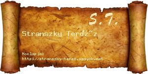 Stranszky Teréz névjegykártya